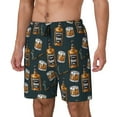 thumbnail image 1 of Picia Cigar pattern Mens Swim Trunks with Compression Liner Stretch Beach Shorts Quick Dry with Zipper Pockets No-Chafing Board Shorts-XX-Large, 1 of 9