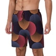 thumbnail image 1 of Picia Circular Stripes pattern Mens Swim Trunks with Compression Liner Stretch Beach Shorts Quick Dry with Zipper Pockets No-Chafing Board Shorts-X-Large, 1 of 9