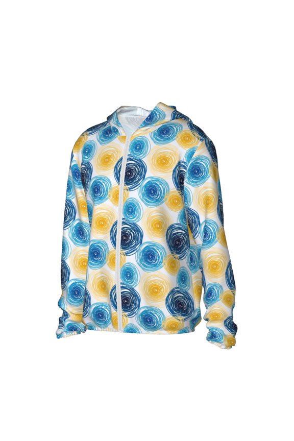 Circular Women's Men's UPF 50+ Sun Protection Hoodie Shirt Long Sleeve SPF Fishing Outdoor UV Hiking Lightweight Shirts-X-Large