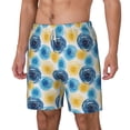 thumbnail image 1 of Picia Circular pattern Mens Swim Trunks with Compression Liner Stretch Beach Shorts Quick Dry with Zipper Pockets No-Chafing Board Shorts-XX-Large, 1 of 9