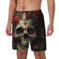 thumbnail image 1 of Picia Classical Rose Crown Skull pattern Mens Swim Trunks with Compression Liner Stretch Beach Shorts Quick Dry with Zipper Pockets No-Chafing Board Shorts-X-Large, 1 of 9