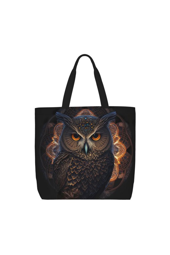 Classical Style Brown Owl for Tote Bag for Women with Zipper, Gym Tote with Compartments, Laptop Work Tote Nurse Dance Yoga Bag for Sport, Travel