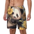thumbnail image 1 of Picia Clear Sky Cute Sunflower Panda pattern Mens Swim Trunks with Compression Liner Stretch Beach Shorts Quick Dry with Zipper Pockets No-Chafing Board Shorts-Small, 1 of 9