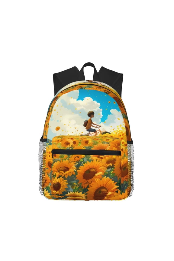 Clear Sky Sunflower Large Capacity Backpack Classic Style Backpack Casual Backpack Water-Resistant School Work Travel Outdoor Backpack