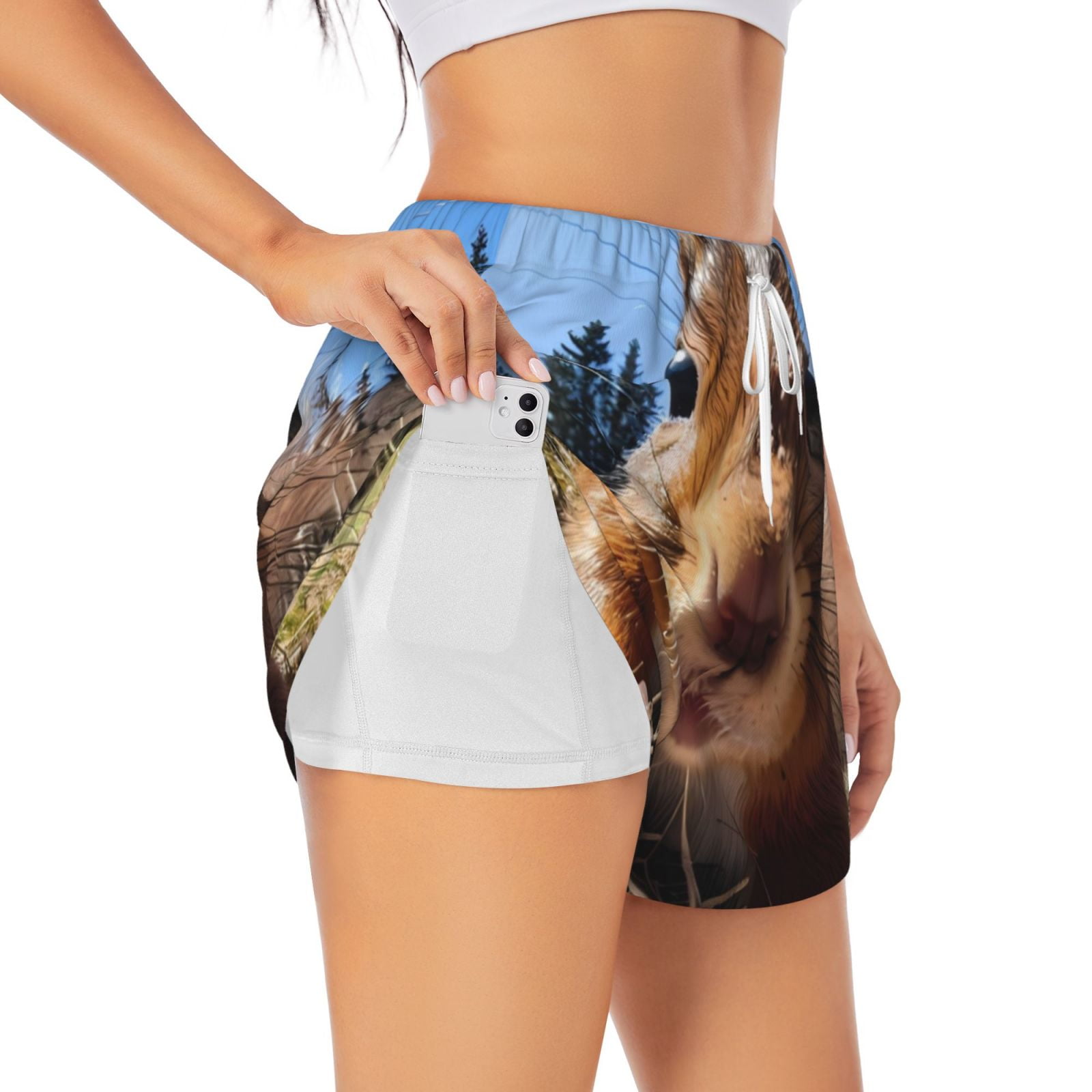 Spyder Shorts Women Picia Cute Prairie Cow Pattern Women's In