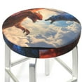 thumbnail image 1 of Picia Cloud Red And Blue Dragon pattern Round Stool Covers Comfy Seat Covers Stretch Removable WashableChair Slipcover Round Bar Chair Cushion Cover-14 inch, 1 of 7