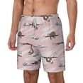 thumbnail image 1 of Picia Cloud Sloth pattern Mens Swim Trunks with Compression Liner Stretch Beach Shorts Quick Dry with Zipper Pockets No-Chafing Board Shorts-Medium, 1 of 9