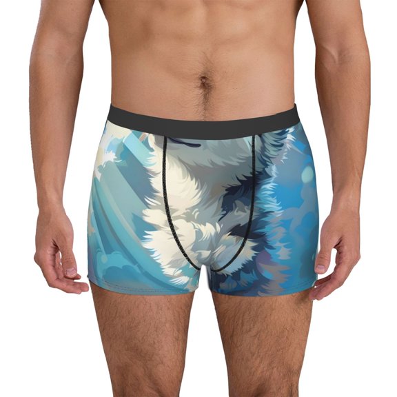 Picia Cloud Sunshine Puppy Pattern Men’s Boxer Briefs – Soft & Breathable Underwear, Stretchy & Comfortable Fit, Supportive Pouch Design, Moisture-Wicking-Large