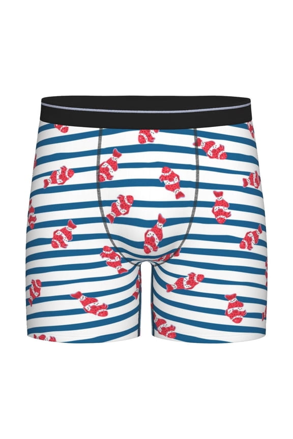 Clown Fish Pattern Men's Athletic Long Leg Briefs , Performance Stretch Underwear,Moisture-Wicking