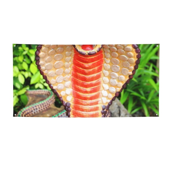 Picia Cobra Snake Pattern Party Banner, Festive Decoration, Holiday Banner, Celebration Decor, Event Banner, Reusable Party Banner-Medium