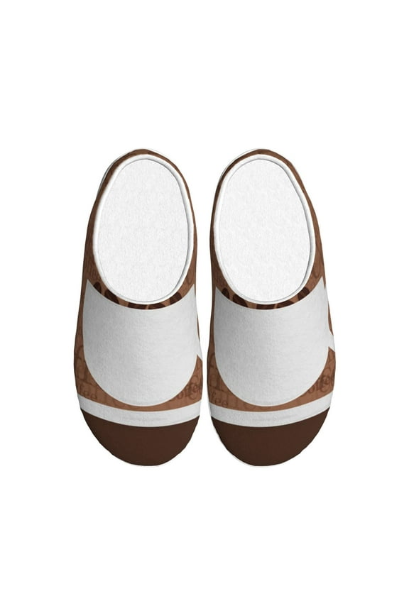 Coffee Cafe Cup for Women's Lamb-hug Comfy Fleece House Slippers Memory Foam, Slip-on House Shoes Indoor Outdoor-46/47