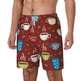 thumbnail image 1 of Picia Coffee Cups pattern Mens Swim Trunks with Compression Liner Stretch Beach Shorts Quick Dry with Zipper Pockets No-Chafing Board Shorts-Medium, 1 of 9