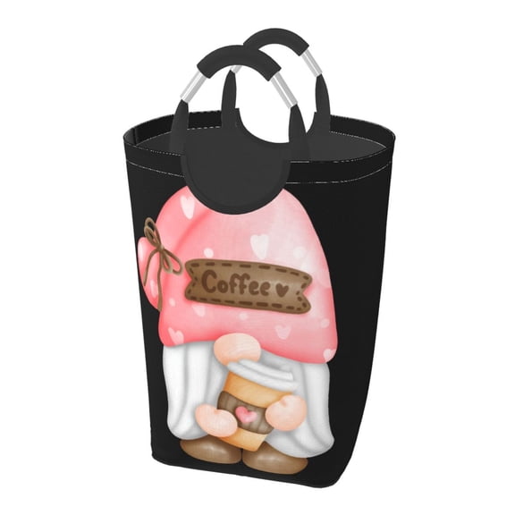 Picia Coffee Gnome (1) Laundry Basket With Handles Laundry Hamper Toys Storage Organizer Foldable Bucket Washing Bin Dirty Clothes Bag For Home Bathroom Bedroom Dorm