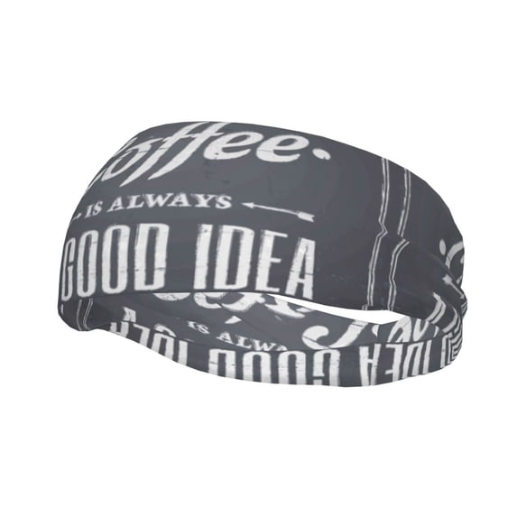 Picia Coffee Is Always A Good Idea Print Mens Running Headband,Mens Sweatband Sports Headband for Running,Cycling,Basketball,Yoga,Fitness Workout