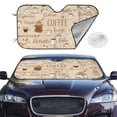 thumbnail image 1 of Picia Coffee Time Curved Windshield Sunshade Accordion Folding Style Auto Shade for Car Truck SUV Van Blocks UV Ray Sun Visor Protector -, 1 of 7