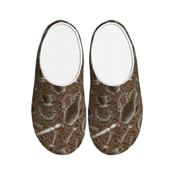 Picia Coffee pots for Women's Lamb-hug Comfy Fleece House Slippers Memory Foam, Slip-on House Shoes Indoor Outdoor-35/36