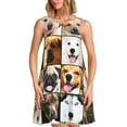 thumbnail image 1 of Picia Collage of different dogs Print Women’s Sleeveless Midi Swing Dress – A-Line Pleated Tank Sundress, Comfortable and Flowy T-Shirt Dress, 1 of 7