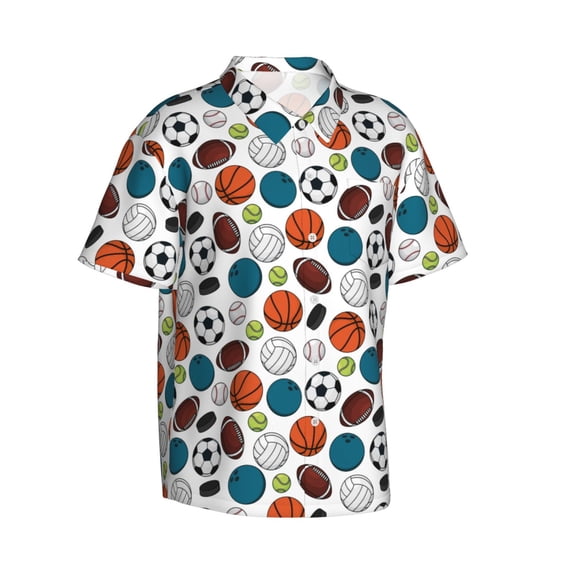 Picia Color Balls Gentle Cotton Regular Fit Short Sleeve Casual Hawaiian Shirt for Men-Small
