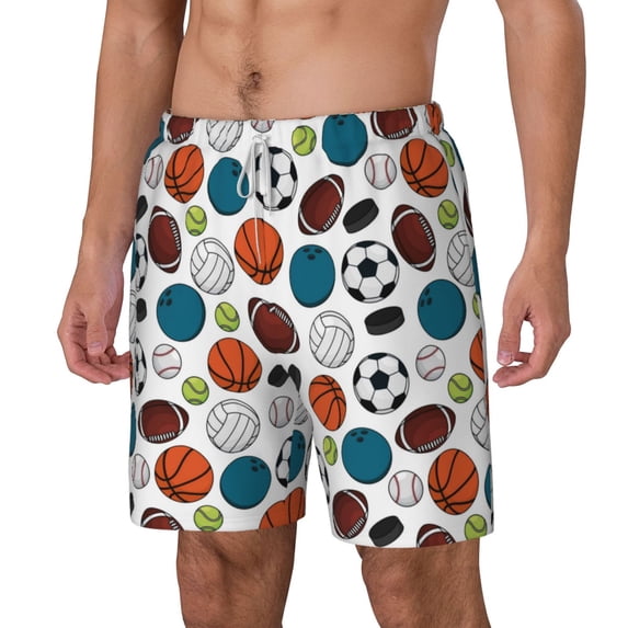 Picia Color Balls pattern Mens Swim Trunks with Compression Liner Stretch Beach Shorts Quick Dry with Zipper Pockets No-Chafing Board Shorts-XX-Large
