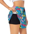 thumbnail image 1 of Picia Color Dachshund Dog Pattern Women's 2 in 1 Athletic Running Shorts High Waisted Workout Casual Gym Sweat Shorts with Comfy Liner Zipper Pockets-, 1 of 9