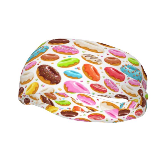 Picia Color Donut Print Mens Running Headband,Mens Sweatband Sports Headband for Running,Cycling,Basketball,Yoga,Fitness Workout