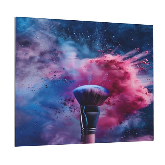 Picia Color Explosion Makeup Brush Pattern Decorative Picture – Unique Wall Art, Modern Canvas Print for Trendy Interiors (Horizontal)