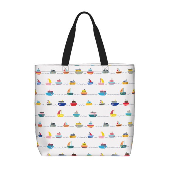 Picia Color Ships for Tote Bag for Women with Zipper, Gym Tote with Compartments, Laptop Work Tote Nurse Dance Yoga Bag for Sport, Travel