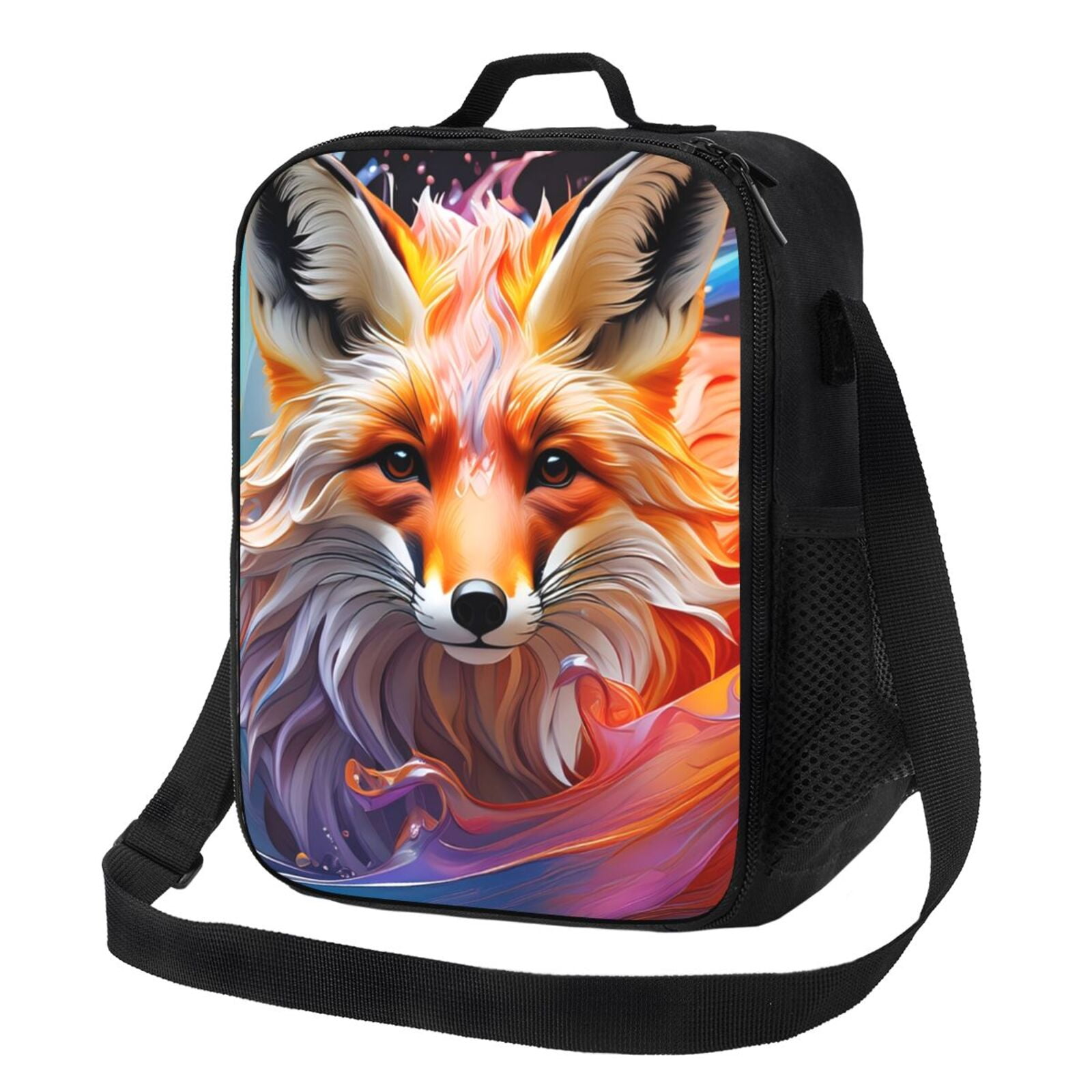 Picia Color Splash Fox Portrait Lunch box Lunch bag for men women Large ...