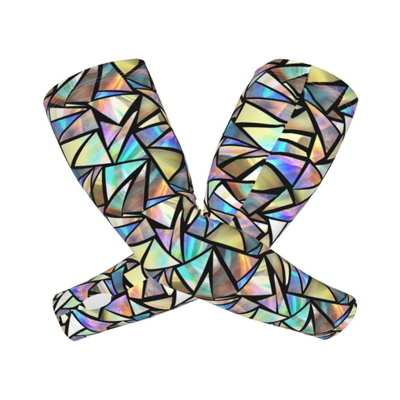 Picia Colored Glass Arm Sleeves for Men and Women - Tattoo Cover Up UPF 50+ Cooling Sports Sleeve for Basketball Golf Football-One Size
