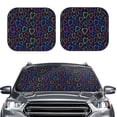 thumbnail image 1 of Picia Colored Hearts 2 Piece Car Windshield Sun Shade Foldable | Foldable Sun Shield for Front Window Blocks UV Rays and Keeps Your Vehicle Cool-Large, 1 of 1