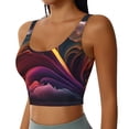 thumbnail image 1 of Picia Colorful Abstract Wave Motion Sports Bra for Women,Padded Strappy Sports Bras Medium Support Yoga Bra with Removable Cups,Running Yoga Bra-X-Large, 1 of 9
