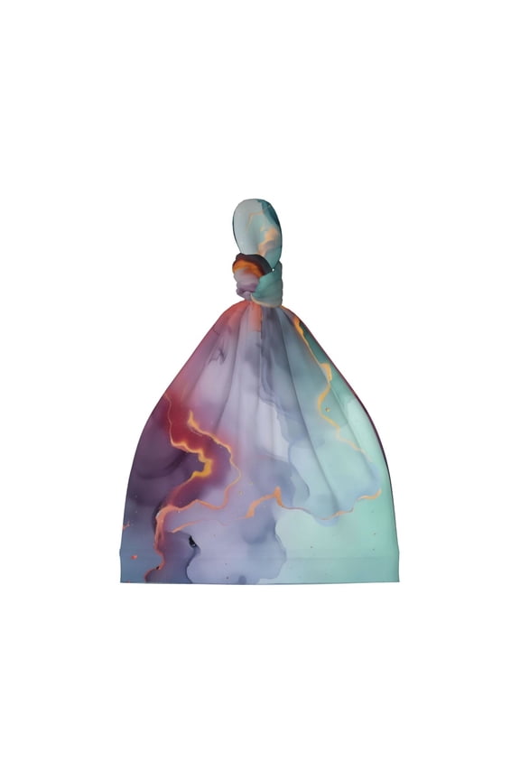 Colorful Abstract Waves Printed Preemie Hats for Baby Girls Cotton Premature Knot Hats Newborn Hospital Cap Warm Knot Beanie Nicu for Preemie Girls and Boys