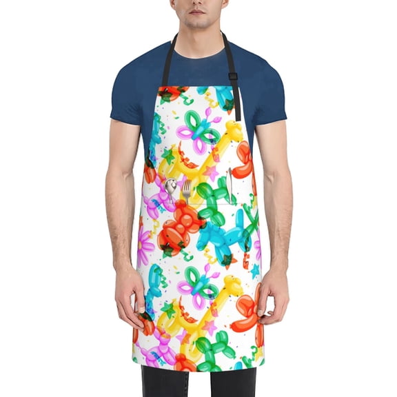 Picia Colorful Air Balloons Waterproof Apron for Unisex Adult - Adjustable Bib Apron with Pockets, Ideal for Cooking, Gardening, Painting, and Household Chores
