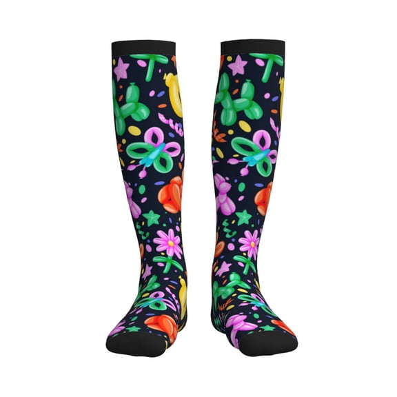 Picia Colorful Air Balloons1 Printed Sports Compression Socks - 15-20mmHg Graduated Compression, High-Performance Soft and Breathable Socks for Men and Women
