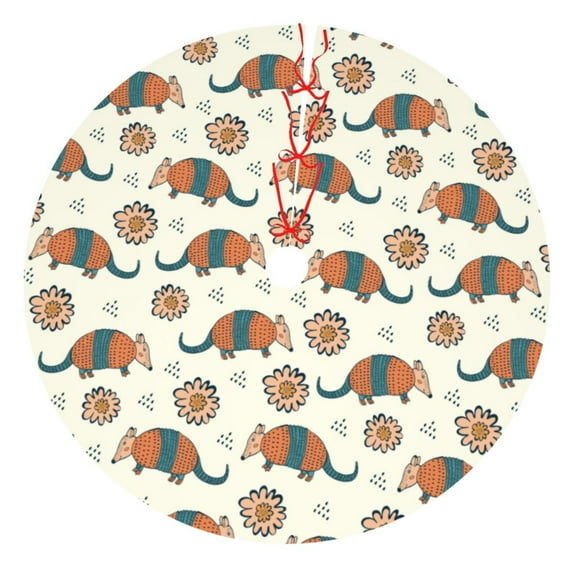 Picia Colorful Armadillos1 Print Christmas Tree Skirt , Christmas Tree Skirt Ornaments for Merry Christmas Holiday Party Decorations Indoor Outdoor-48"