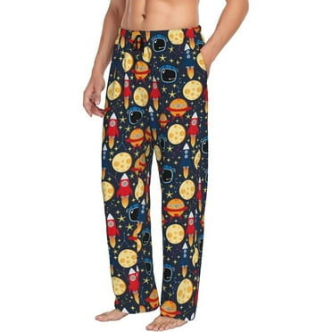 Picia Colorful Astronomy Mens Soft Woven Cotton Elastic Waistband Sleep Pajama Pant Lounge Sleep Pant With Pockets And Drawstring-Medium