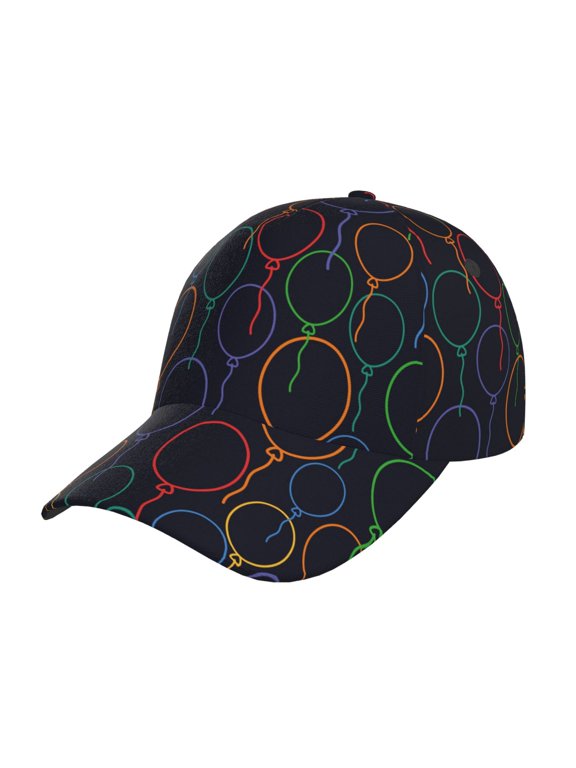 Colorful Balloons pattern Trucker Low Profile Hat Men Women Baseball Cap Dad Hat Adjustable Unconstructed Plain Cap