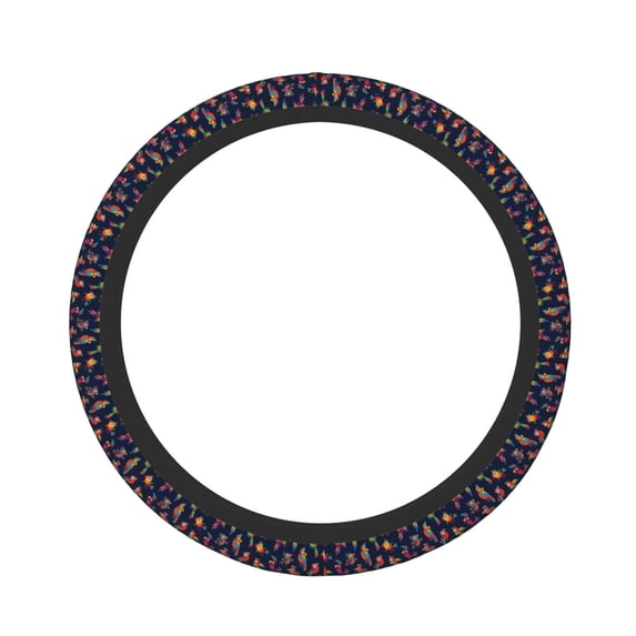Picia Colorful Birds Car Steering Wheel Cover, Non-Slip, Breathable, Universal 15 inch