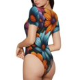 thumbnail image 1 of Picia Colorful Blooming Flowers Womens One Piece Swimsuits Modest Tummy Control Bathing Suits Lace Up Slimming Swim Suit-XX-Large, 1 of 9