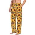 thumbnail image 1 of Picia Colorful Bohemian Sunflower Mens Soft Woven Cotton Elastic Waistband Sleep Pajama Pant Lounge Sleep Pant With Pockets And Drawstring-X-Large, 1 of 9