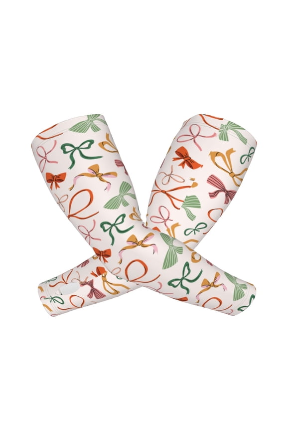 Colorful Bow Knots Arm Sleeves for Men and Women - Tattoo Cover Up UPF 50+ Cooling Sports Sleeve for Basketball Golf Football-One Size