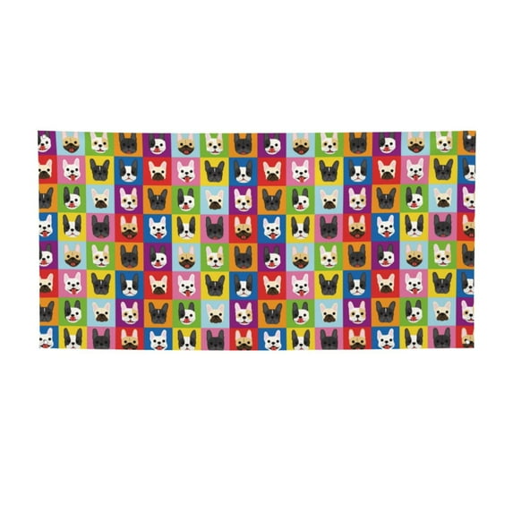 Picia Colorful Bulldog Pattern Party Banner, Festive Decoration, Holiday Banner, Celebration Decor, Event Banner, Reusable Party Banner-Small