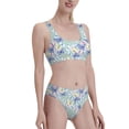 thumbnail image 1 of Picia Colorful Butterfly Women's High Waisted Bikini Scoop Neck Swimsuit Two Pieces Bathing Suit-Small, 1 of 8