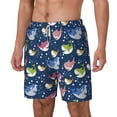 thumbnail image 1 of Picia Colorful Cartoon Shark pattern Mens Swim Trunks with Compression Liner Stretch Beach Shorts Quick Dry with Zipper Pockets No-Chafing Board Shorts-XX-Large, 1 of 9