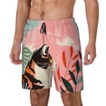 thumbnail image 1 of Picia Colorful Cat With Flowers pattern Mens Swim Trunks with Compression Liner Stretch Beach Shorts Quick Dry with Zipper Pockets No-Chafing Board Shorts-Medium, 1 of 9