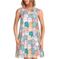 thumbnail image 1 of Picia Colorful Cute Pig Print Women’s Sleeveless Midi Swing Dress – A-Line Pleated Tank Sundress, Comfortable and Flowy T-Shirt Dress, 1 of 7
