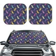 thumbnail image 1 of Picia Colorful Dinosaur 2 Piece Car Windshield Sun Shade Foldable | Foldable Sun Shield for Front Window Blocks UV Rays and Keeps Your Vehicle Cool-Medium, 1 of 7