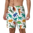 thumbnail image 1 of Picia Colorful Dinosaur pattern Mens Swim Trunks with Compression Liner Stretch Beach Shorts Quick Dry with Zipper Pockets No-Chafing Board Shorts-3X-Large, 1 of 9
