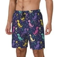 thumbnail image 1 of Picia Colorful Dinosaur pattern Mens Swim Trunks with Compression Liner Stretch Beach Shorts Quick Dry with Zipper Pockets No-Chafing Board Shorts-XX-Large, 1 of 9