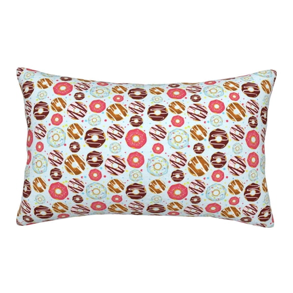 Picia Colorful Donuts Pattern Plush Pillow Case – Soft and Cozy Cushion Cover, Hypoallergenic Throw Pillow Case for Home Decor-14"x20"
